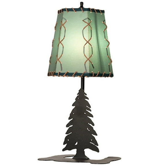 Meyda Tiffany 263175 Greenwood Tall Pines 17" Tall Buffet Table Lamp - Black