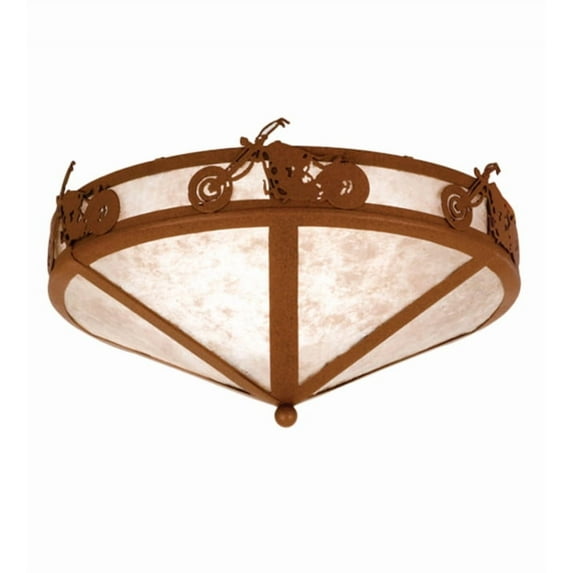 Meyda Tiffany 26393 Motorcycle 2 Light 16" Wide Semi-Flush Ceiling Fixture - Rust
