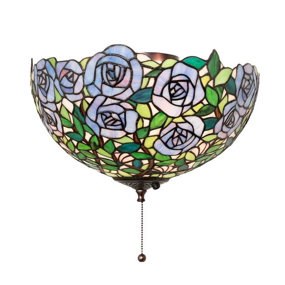 16" Wide Rose Garden Fan Light Fixture
