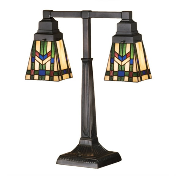 Meyda Tiffany 26419 Stained Glass / Tiffany Table Lamp From The Prairie Wheat Collection -