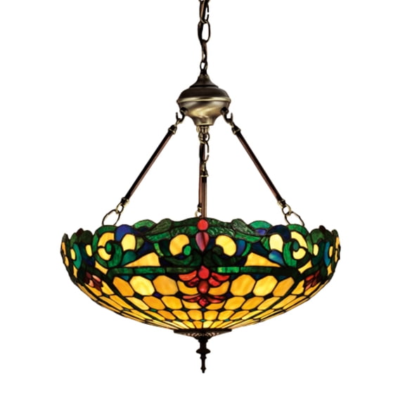 Meyda Tiffany 26694 Stained Glass / Tiffany Bowl Pendant From The Duffner & Kimberly