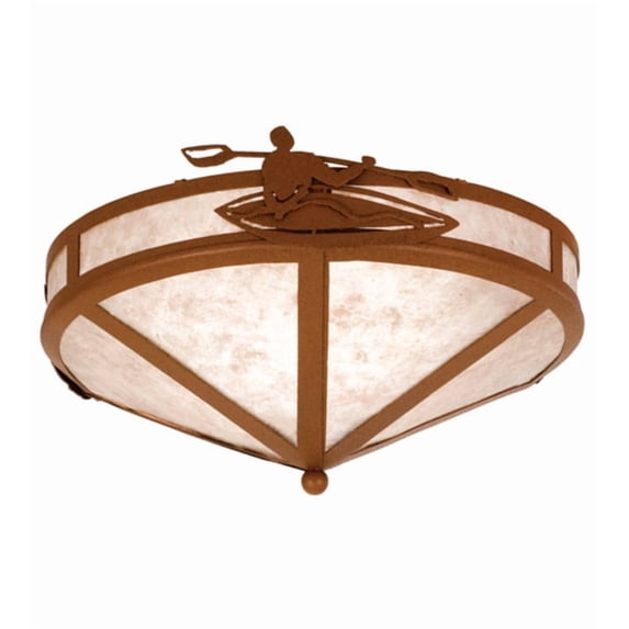 Meyda Tiffany 26874 Lone Kayak 2 Light 16" Wide Semi-Flush Ceiling Fixture - Rust