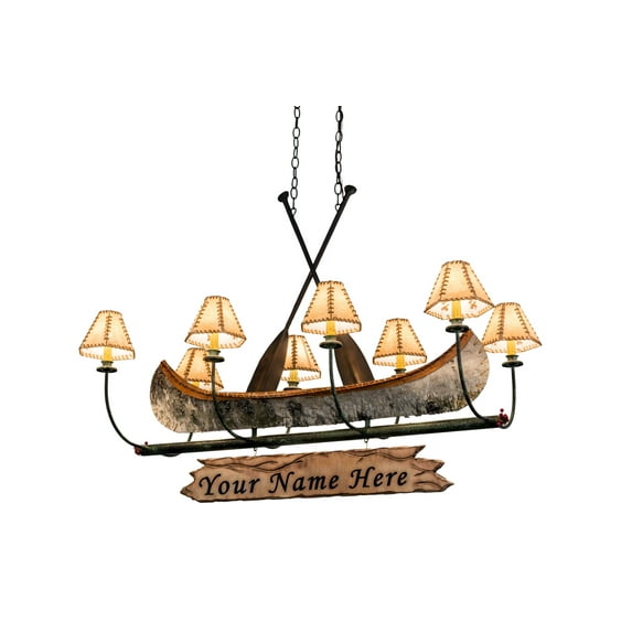 Meyda Tiffany 26965 Personalized Canoe 8 Light 48" Wide Linear Chandelier - Copper