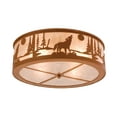 thumbnail image 1 of Meyda Tiffany 26987 22" W Northwoods Wolf On The Loose Flush Mount Ceiling Fixture -, 1 of 3