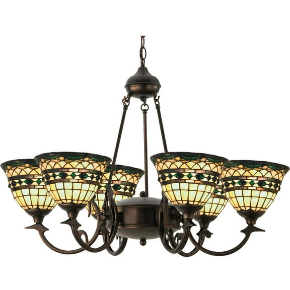 Meyda Tiffany 27402 Tiffany Roman 6 Light 32" Wide Chandelier - Tiffany Glass