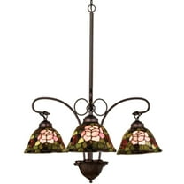Meyda Tiffany 27418 Stained Glass / Tiffany 3 Light Down Lighting Chandelier From The