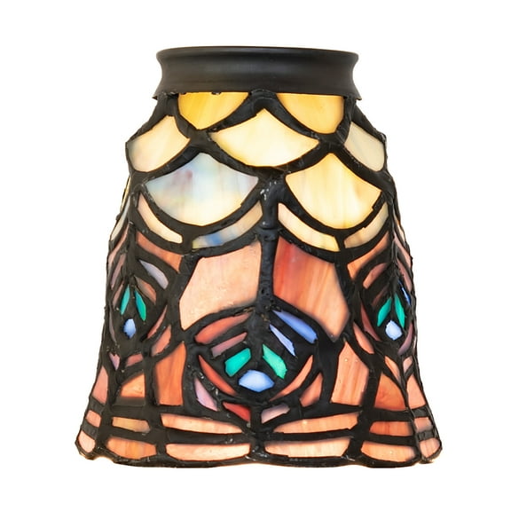 4"W Tiffany Peacock Feather Fan Light Shade