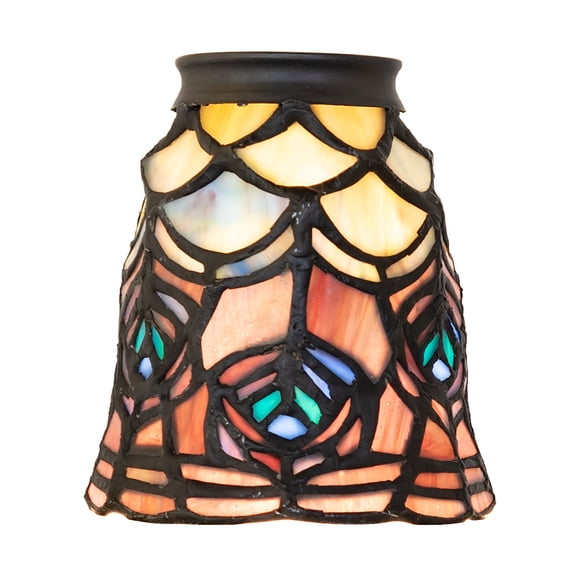 4"W Tiffany Peacock Feather Fan Light Shade