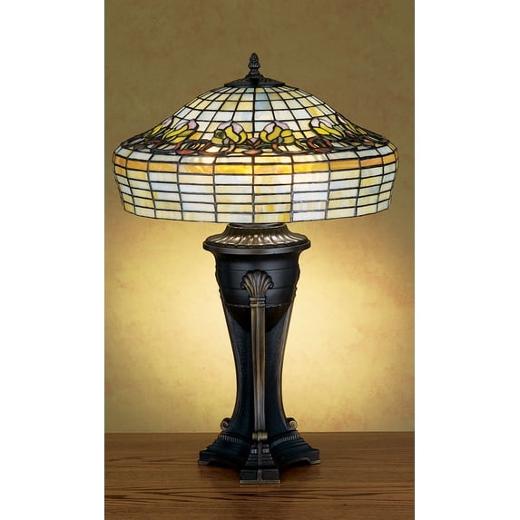 Meyda Tiffany - 27522 - Three Light Table Lamp - Duffner & Kimberly Raised Tulip - Beige Pink Ha-190pack