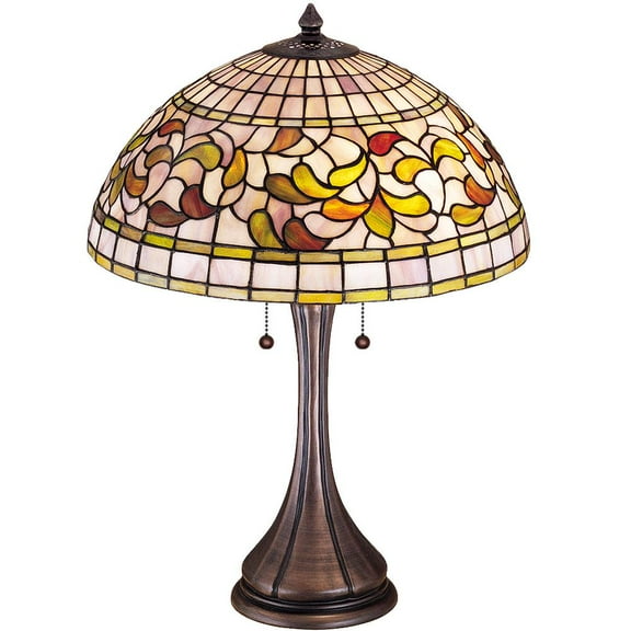 Meyda Tiffany 27824 Turning Leaf Table Lamp, 23"H