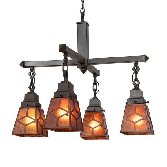 24" Wide Bungalow Mission 4 Light Chandelier