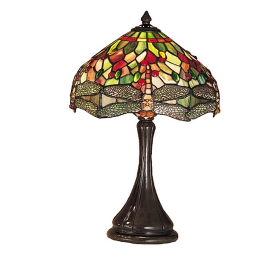 Meyda 28460 18 Inch High Tiffany Hanginghead Dragonfly Accent Lamp