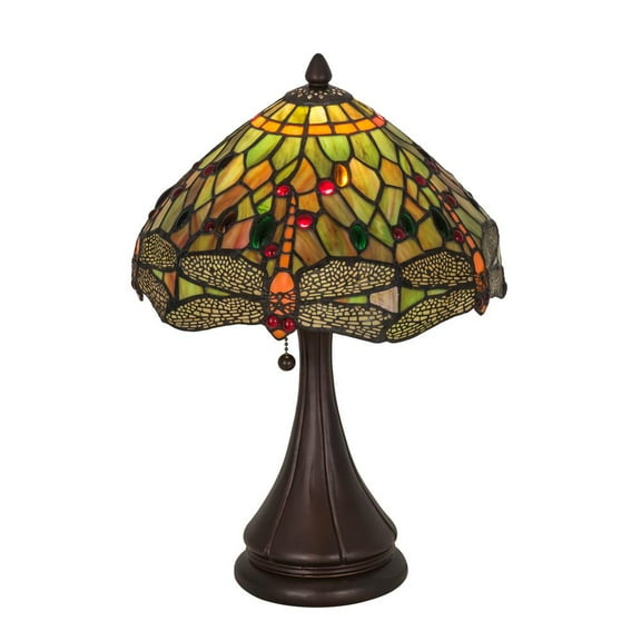 Meyda Lighting 18"H Tiffany Hanginghead Dragonfly Accent Lamp