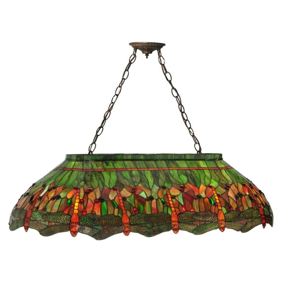 Meyda Tiffany 28522 41" L Tiffany Hanginghead Dragonfly Island / Billiard Fixture - Multi