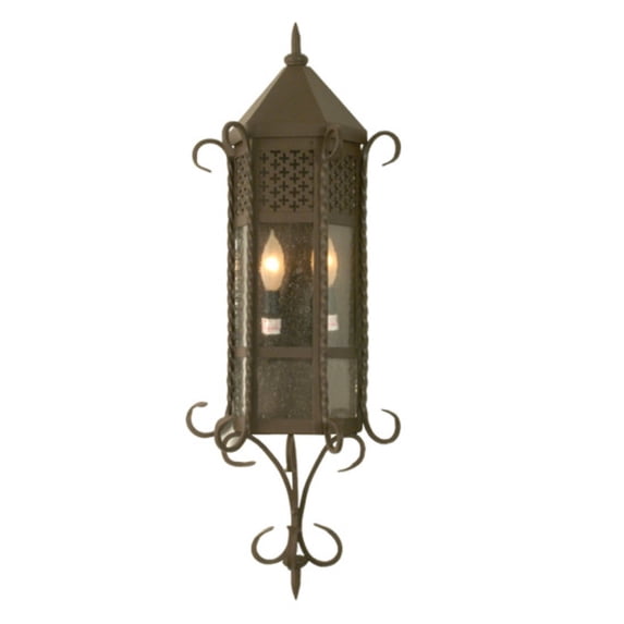 Meyda Tiffany 28666 11" Wide 2 Light Lantern Wall Sconce - Café Noir