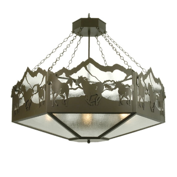 Meyda Tiffany 28985 6 Light 48" Wide Pendant - Bronze