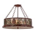 thumbnail image 1 of Meyda Tiffany 29393 Mountain Pine 4 Light 22" Wide Semi-Flush Drum Ceiling Fixture - Rust, 1 of 7