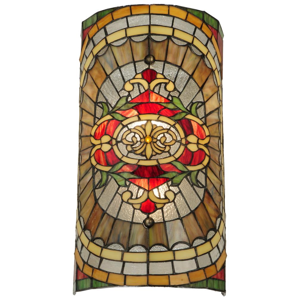 Autumn Gold 3-Light Mahogany Bronze Tiffany Glass Flush Mount