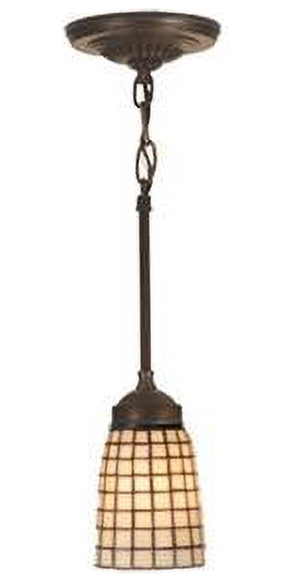 Terra Bone Mini Pendant in Beige with Bronze Accents