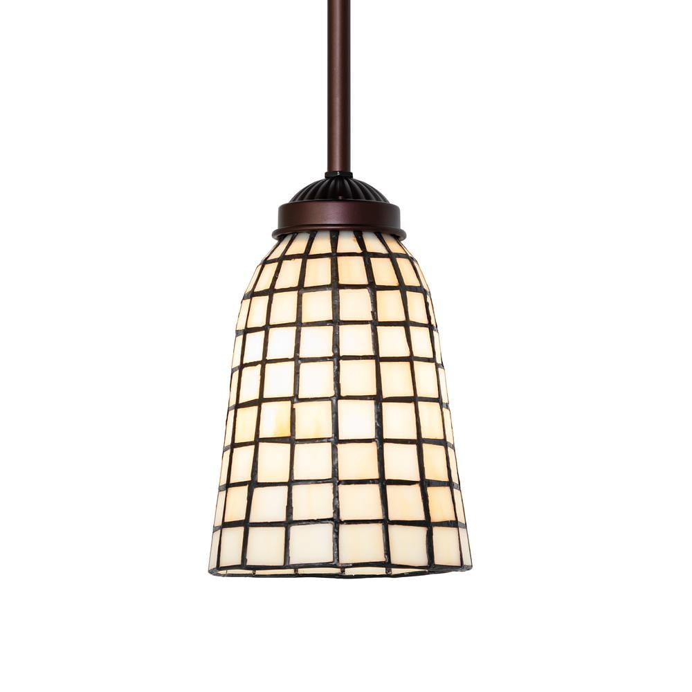 Terra Bone Mini Pendant in Beige with Bronze Accents