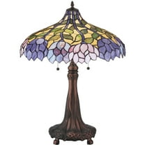 Meyda Tiffany 30452 Vintage Stained Glass / Tiffany Table Lamp From The Wisteria