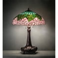 thumbnail image 1 of Meyda Tiffany - 30513 - Three Light Table Lamp - Cabbage Rose - Purple/Blue Pink-290pack, 1 of 1
