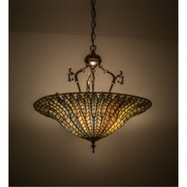 Meyda Lighting 24"W Tiffany Lotus Leaf Inverted Pendant