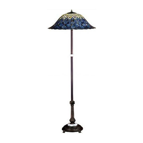 Meyda Tiffany 31104 Peacock Feather Floor Lamp, 60" H