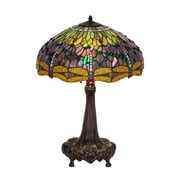 Meyda Tiffany 31112 Tiffany Hanginghead Dragonfly Collection 3-Light Table Lamp,