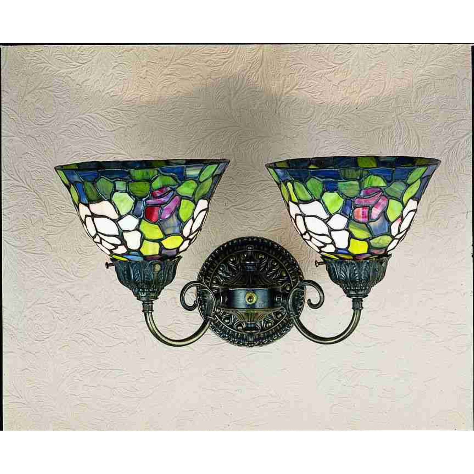 Tiffany Rosebush Inspired 18" Floral Nouveau Wall Sconce