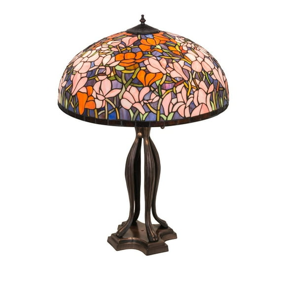 Meyda Tiffany 31146 Tiffany Magnolia Table Lamp, 30" Height