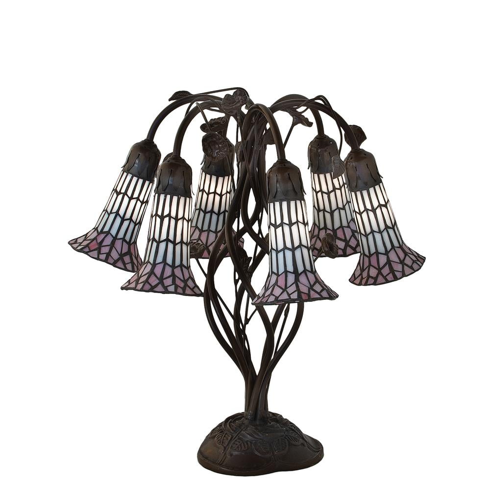 Victorian Stained Glass Floral 6-Light Table Lamp
