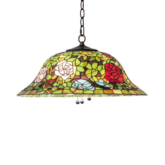 Meyda Lighting 20" Wide Tiffany Rosebush Pendant