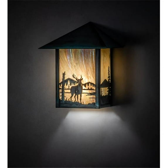 Meyda Tiffany 39903 Seneca Deer At Lake 11" Tall Wall Sconce - Brown