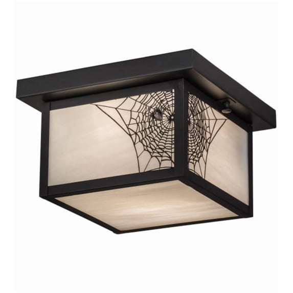 Meyda Tiffany 46307 Hyde Park Spider Web 14" Wide Flush Mount Square Ceiling Fixture -