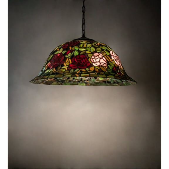 Meyda Tiffany 46583 Tiffany Rosebush 3 Light 24" Wide Pendant - MultiColor