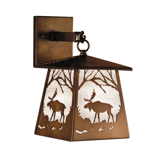 Meyda Tiffany 47472 7.5" W Moose At Dawn Hanging Wall Sconce - Copper