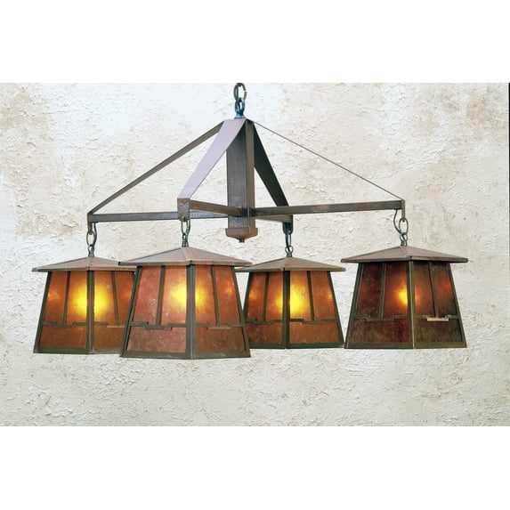 Meyda Tiffany 47703 Bungalow Valley View 4 Light 38" Wide Chandelier - Rust