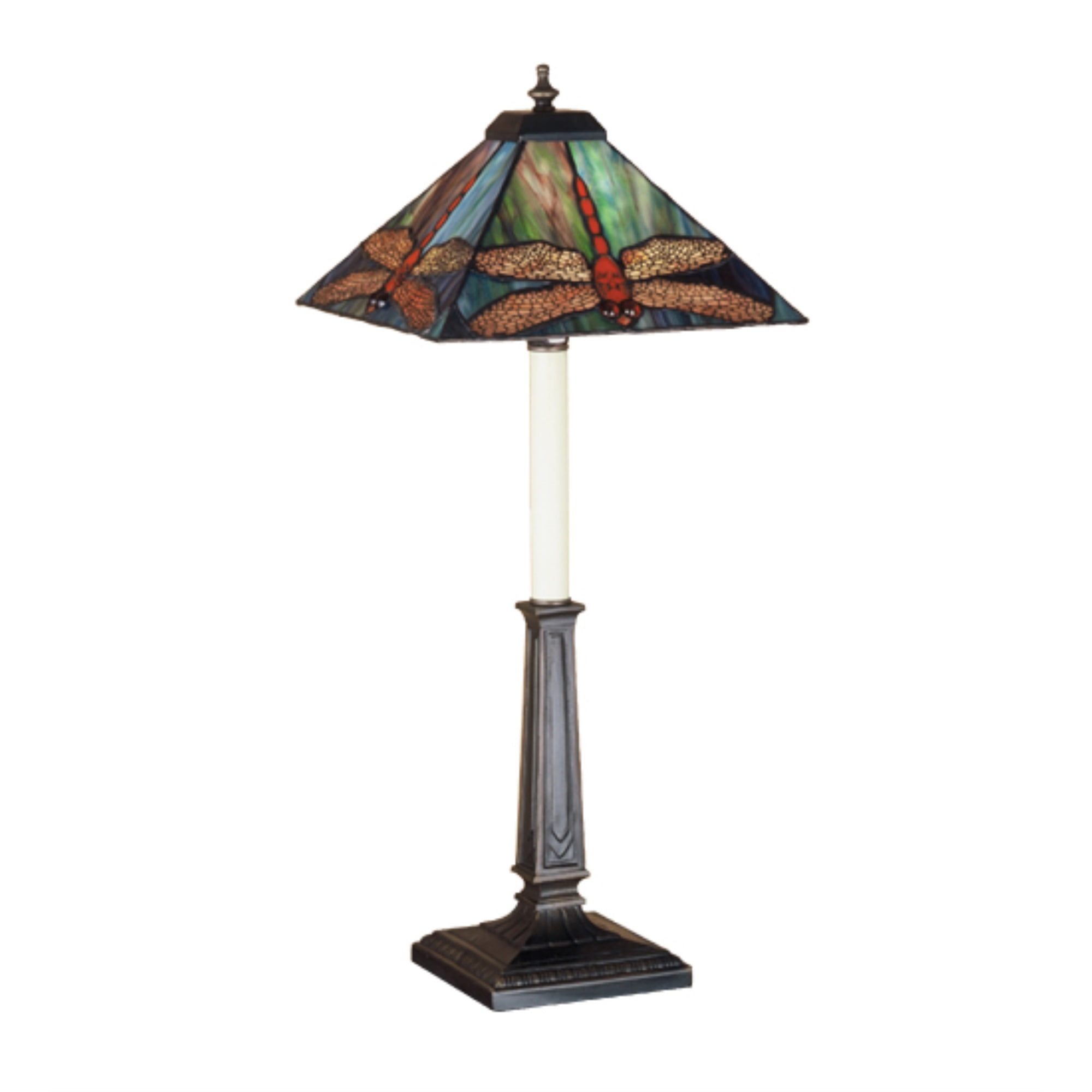 Mahogany Bronze Tiffany Dragonfly Buffet Lamp