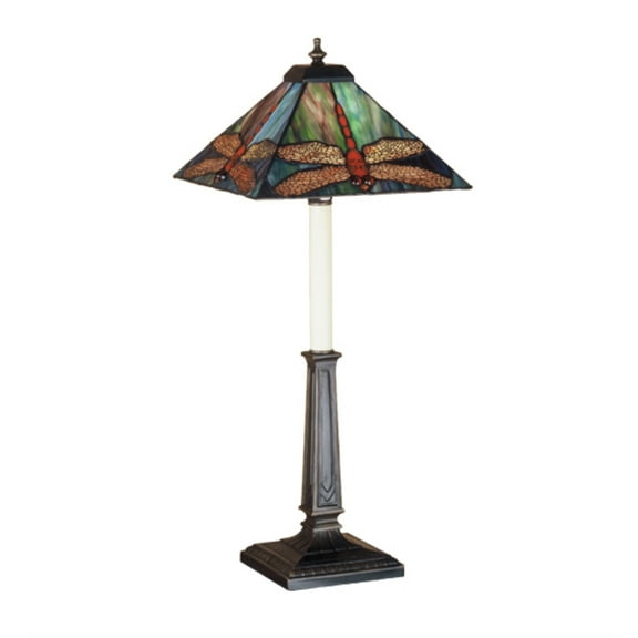 Meyda Tiffany 47833 Stained Glass / Tiffany Buffet Lamp From The Prairie Dragonfly