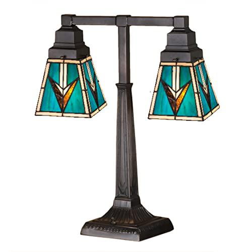 Meyda Tiffany 48200 Stained Glass Vintage Tiffany Table Lamp From The Comanche Mission
