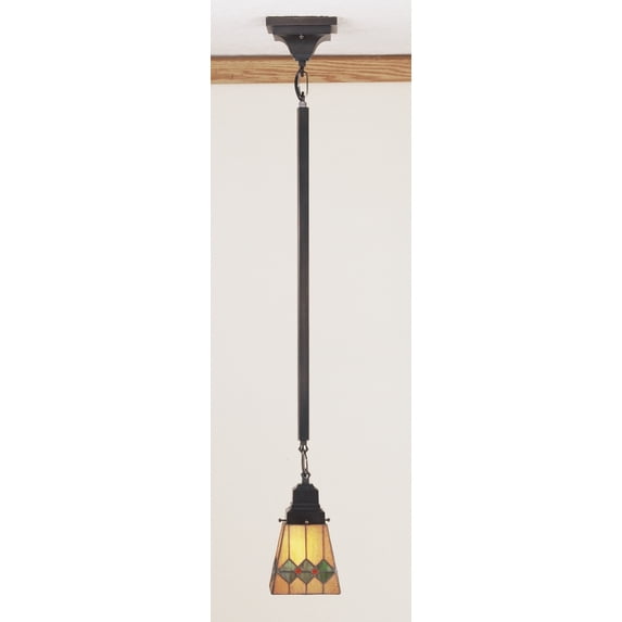 1-Light Square Martini Mission Mini Pendant