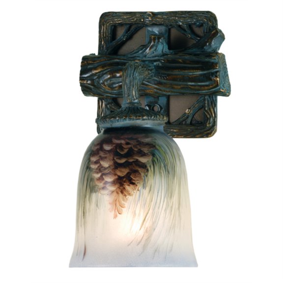 Northwoods Pinecone Hand Painted Wall Sconce
