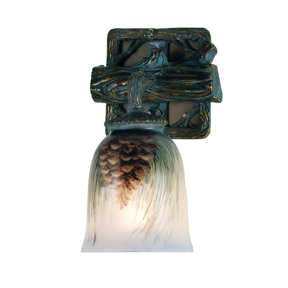 Golden Pine Dimmable Copper Wall Sconce with Hand Painted Shades