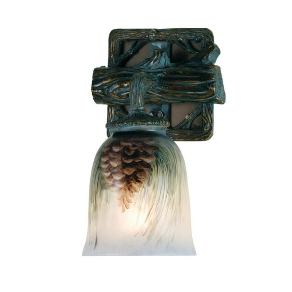 Northwoods Pinecone Hand Painted Wall Sconce