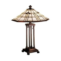 Meyda Tiffany 50281 Vintage Southwest Stained Glass / Tiffany Table Lamp From The