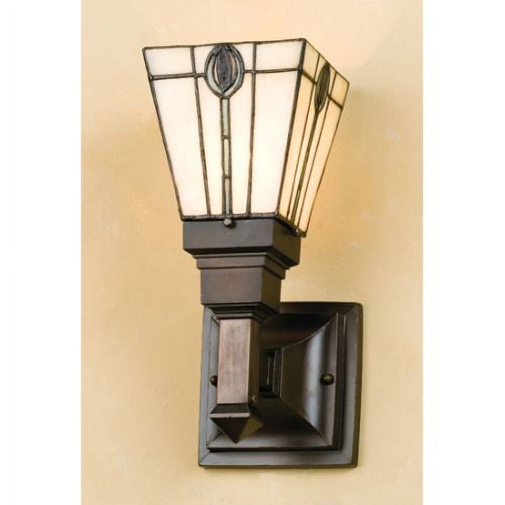 Mahogany Bronze Tiffany Glass Bell Sconce