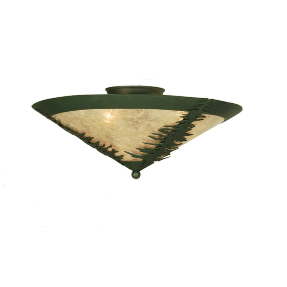 Meyda Tiffany 51068 18" W Tamarack Flush Mount Ceiling Fixture - Green