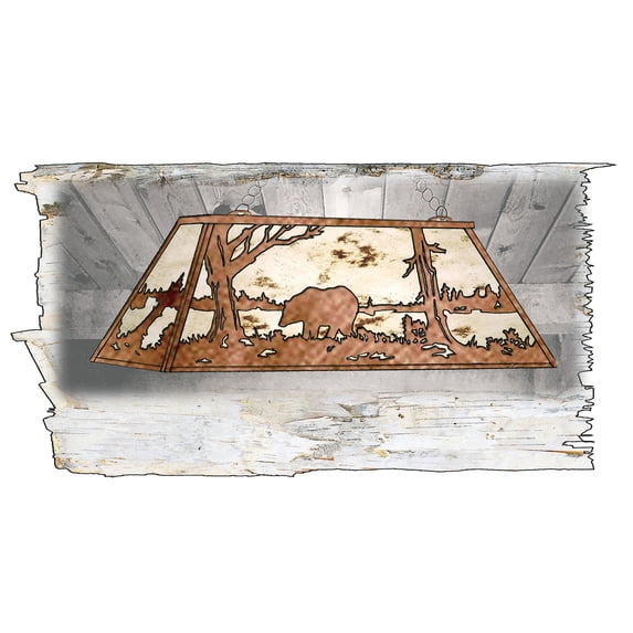 Meyda Tiffany 51510 Bear At Lake 6 Light 33" Wide Billiard Chandelier - Copper