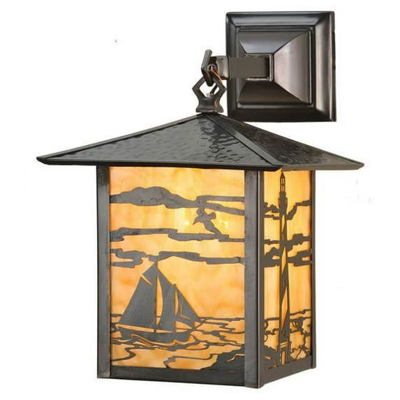 Meyda Tiffany 63590 9" W Seneca Lighthouse Hanging Wall Sconce - Beige